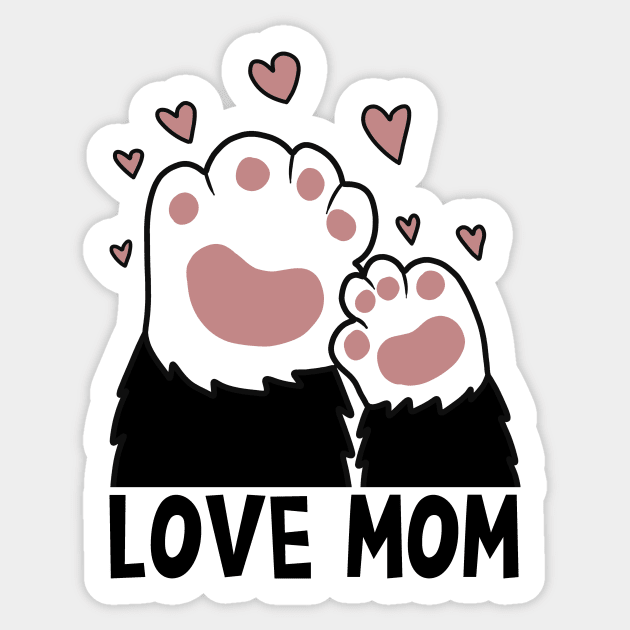 Love Mom Cat Paws Kitten Cat Lover Sticker by logiamerch